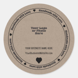手作りラブビジネスクラフト紙 ラウンドシール