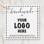 手作りラベル価格ラベルあなたのロゴクラフトスクエア フェイバータグ (正面)