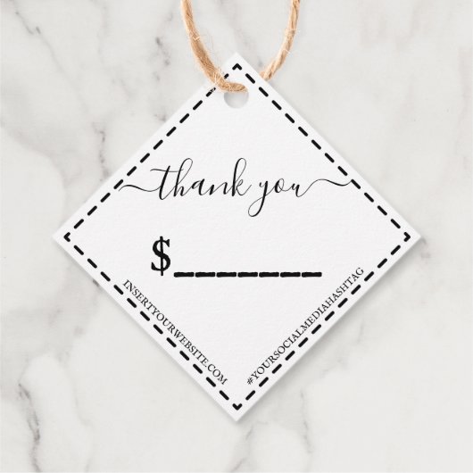 手作りラベル価格ラベルあなたのロゴクラフトダイヤモンド フェイバータグ (裏面)