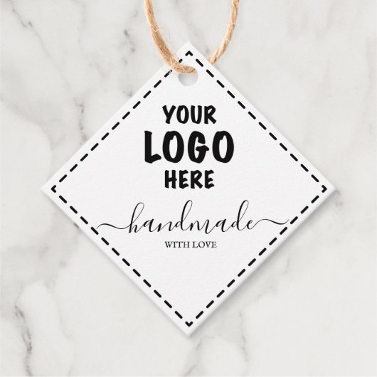 手作りラベル価格ラベルあなたのロゴクラフトダイヤモンド フェイバータグ (正面)