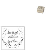 手作りラベンダーハートリースゴム印 ラバースタンプ (押印)