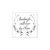 手作りラベンダーハートリースゴム印 ラバースタンプ (インプリント)