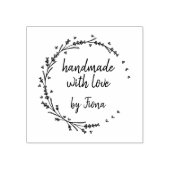 手作りラベンダーハートリース ラバースタンプ (インプリント)