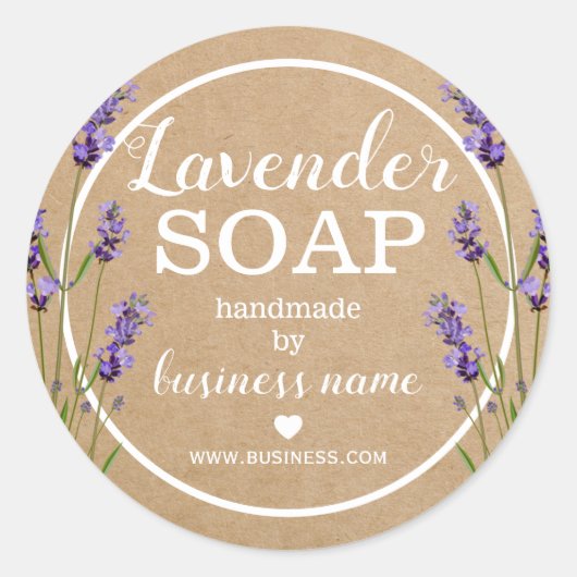手作りラベンダー石鹸 |自家製ヴィンテージ ラウンドシール (正面)