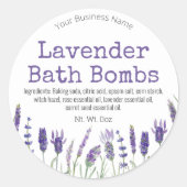 手作りラベンダー風呂爆弾のシール貼り ラウンドシール (正面)