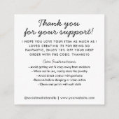 手作りラヴハートありがとうジュエリー エンクロージャーカード (裏面)