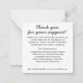 手作りラヴハートありがとうジュエリー ノートカード (裏面)