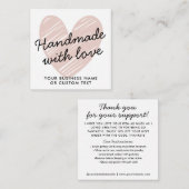 手作りラヴハートありがとうジュエリー ノートカード (正面/裏面)