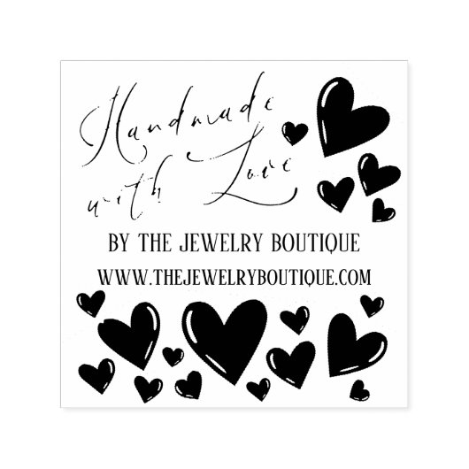 手作りラヴハートスクリプトEtsyホームクレフター セルフインキングスタンプ (デザイン)
