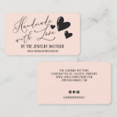 手作りラヴハートスクリプトEtsyホームクレフター 名刺 (正面/裏面)