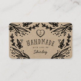 手作りラヴハートモノグラムフローラデザイン 名刺