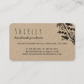 手作りラヴハートモノグラムフローラデザイン 名刺 (裏面)