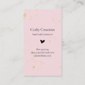 手作りラヴハート書道ピンク金ゴールド 名刺 (裏面)