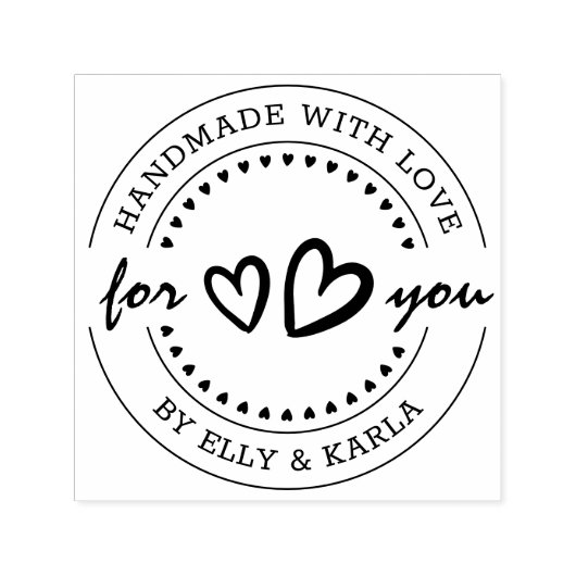手作りラヴ名前をカスタムする&ハートラウンド セルフインキングスタンプ (デザイン)
