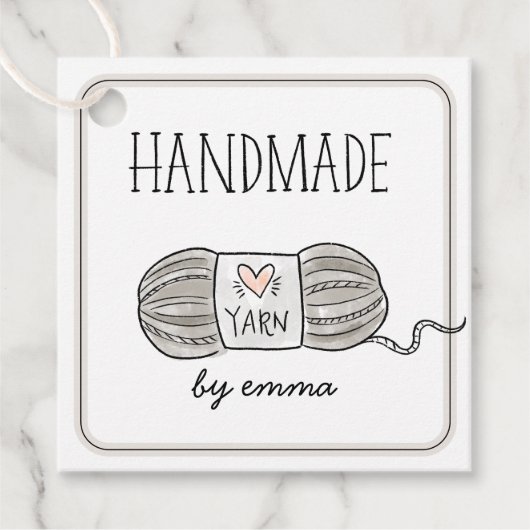 手作りラヴ編み物糸ありがとう フェイバータグ (正面)