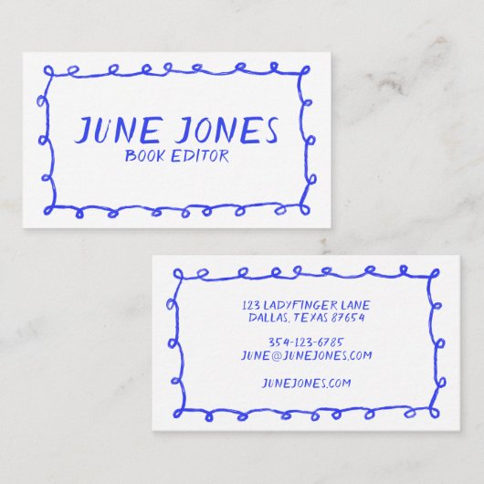 手作りループドゥードルイお洒落ンキペチュウル 名刺 (正面/裏面)