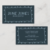 手作りループドーお洒落ル墨色のブラシストローク 名刺 (正面/裏面)