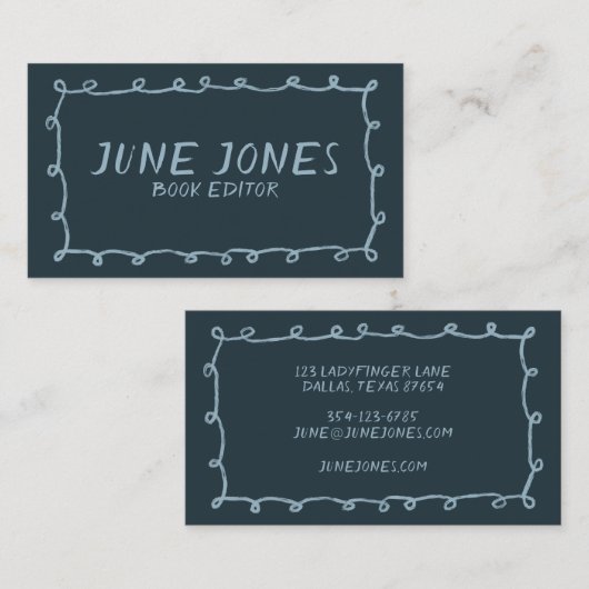 手作りループドーお洒落ル墨色のブラシストローク 名刺 (正面/裏面)