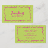 手作りループドーお洒落ル墨色のブラシストローク 名刺 (正面/裏面)