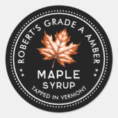 手作りレシピ用のメープルシロップラベル ラウンドシール (正面)