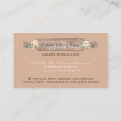 手作りレシピ バーガー ローリングピン 花柄 名刺 (裏面)