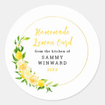 手作りレモンカード缶詰ラベル