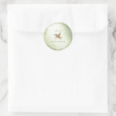 手作りロゴ名くもの巣ペガサスホースミント金ゴールド ラウンドシール (バッグ)