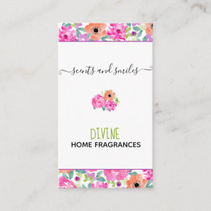 手作りワックス水彩フローラ垂直 名刺