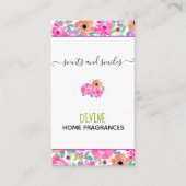 手作りワックス水彩フローラ垂直 名刺 (正面)