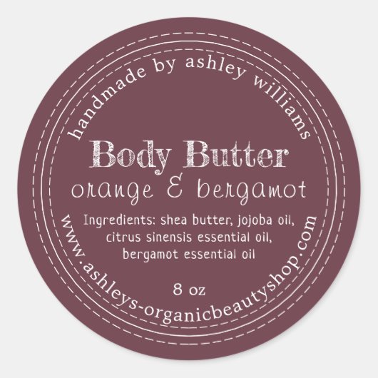 手作り体バターオーガニックビジネスブルゴーニュ ラウンドシール (正面)