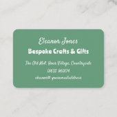 手作り別工芸品グリーンQRコードスタイリッシュ 名刺 (裏面)