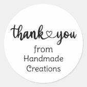 手作り創造ありがとうハート ラウンドシール (正面)