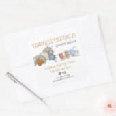 手作り創造糸と裁縫ホワイト スクエアシール (封筒)