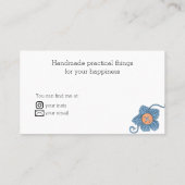 手作り創造糸と裁縫ホワイト 名刺 (裏面)