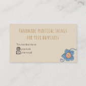 手作り創造糸裁縫ヴィンテージクリーム 名刺 (裏面)