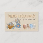 手作り創造糸裁縫ヴィンテージクリーム 名刺 (正面)