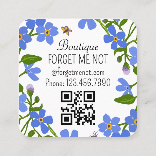 手作り名刺カスタムCRコードフローラ スクエア名刺 (裏面)