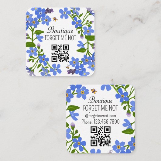 手作り名刺カスタムCRコードフローラ スクエア名刺 (正面/裏面)