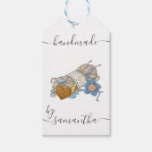 手作り名前をカスタムするクロシェと編み物 ギフトタグ (正面)