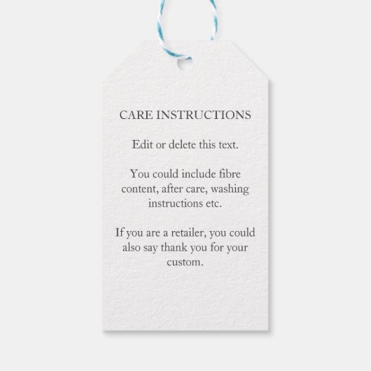 手作り名前をカスタムするクロシェと編み物 ギフトタグ (裏面)