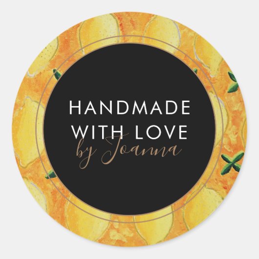 手作り商品ビジネスレモンフルーツラベル ラウンドシール (正面)