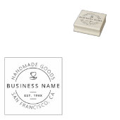 手作り商品事業名、所在地、およびテスト。日付 ラバースタンプ (押印)