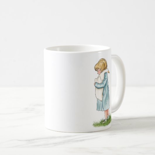 手作り小さな女の子&グースマグ コーヒーマグカップ (正面右)