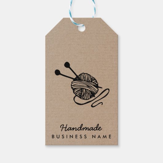 手作り工芸モダン編み物クラフト紙素朴 ギフトタグ (正面)