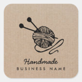 手作り工芸モダン編み物クラフト紙素朴 スクエアシール (正面)