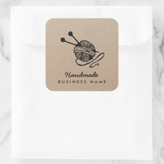 手作り工芸モダン編み物クラフト紙素朴 スクエアシール (バッグ)