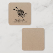 手作り工芸モダン編み物クラフト紙素朴 スクエア名刺 (正面/裏面)