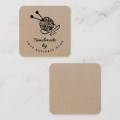 手作り工芸モダン編み物クラフト紙素朴 スクエア名刺 (正面/裏面)