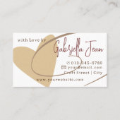 手作り工芸品書道シグネチャーラブハート 名刺 (裏面)