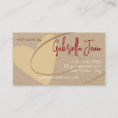 手作り工芸書署名赤いハート 名刺 (裏面)